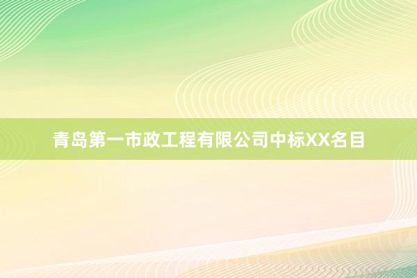 青岛第一市政工程有限公司中标XX名目