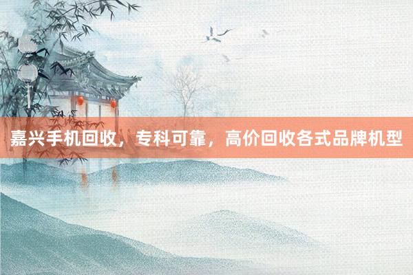 嘉兴手机回收，专科可靠，高价回收各式品牌机型